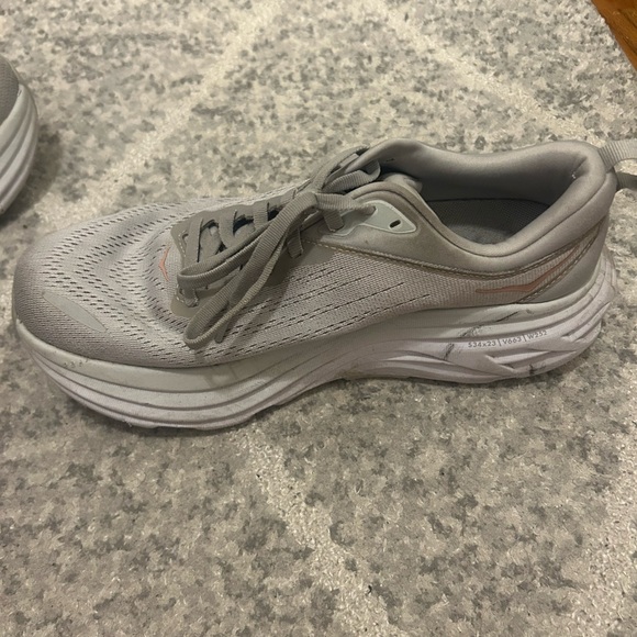 HOKA Bondi 8 Women’s Running Shoes Gray Pink Size 9 - Picture 4 of 5